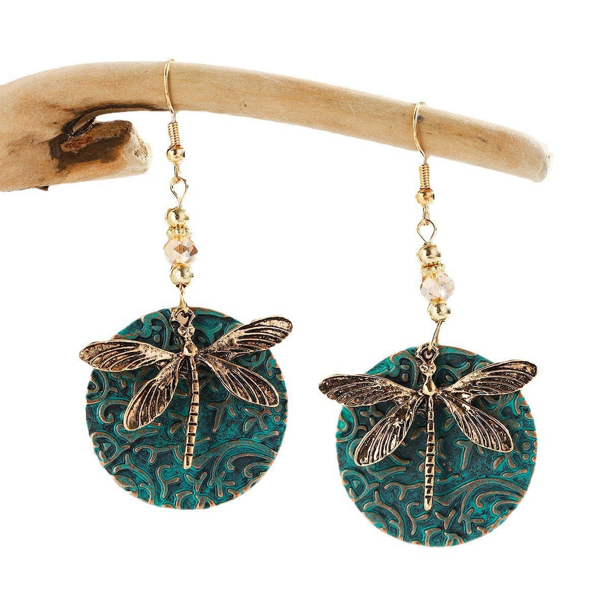 Women's Bohemian Style Vintage Geometric Ear Water Drop Metal Alloy Stud Earrings