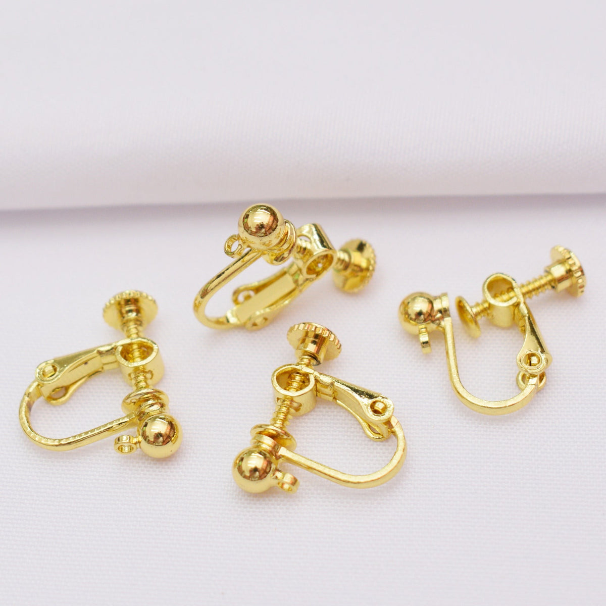 Color Retention Gilded Spiral With Round Beads Rings
