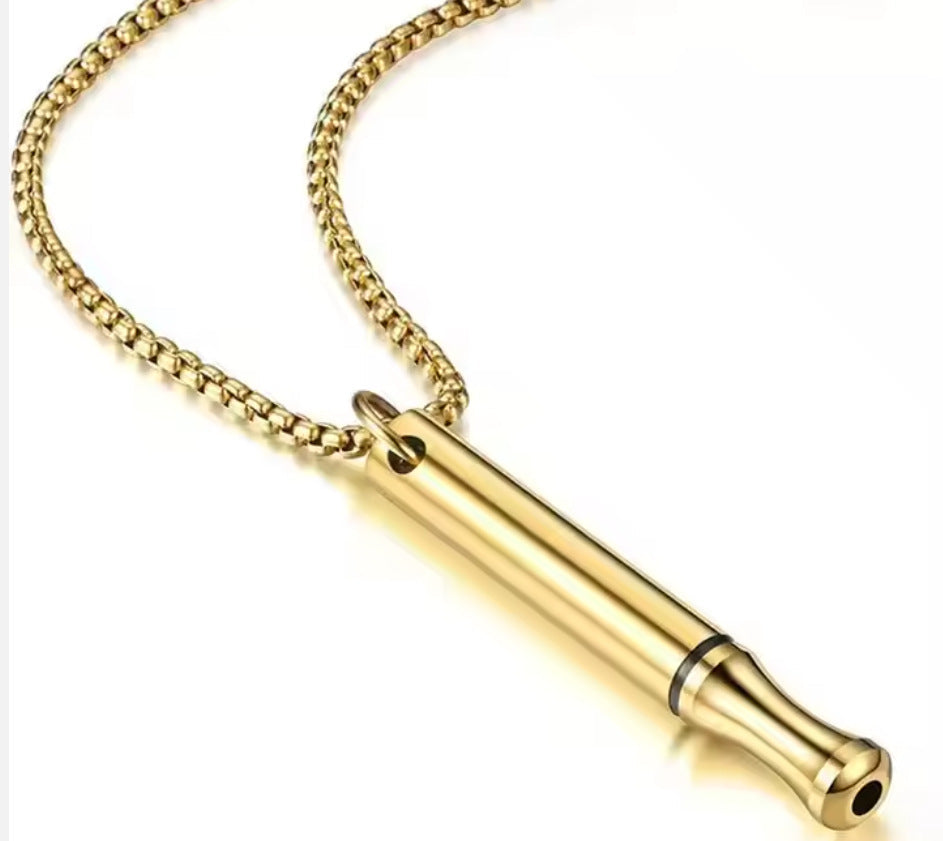 Adjustable Breath Whistle Meditation Decompression Cylinder Pendants
