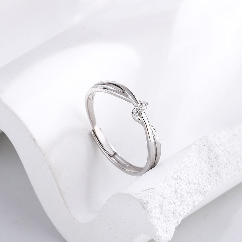Women's & Men's Double Knot Couple One Pair Fashion Simple Design Opening Ring