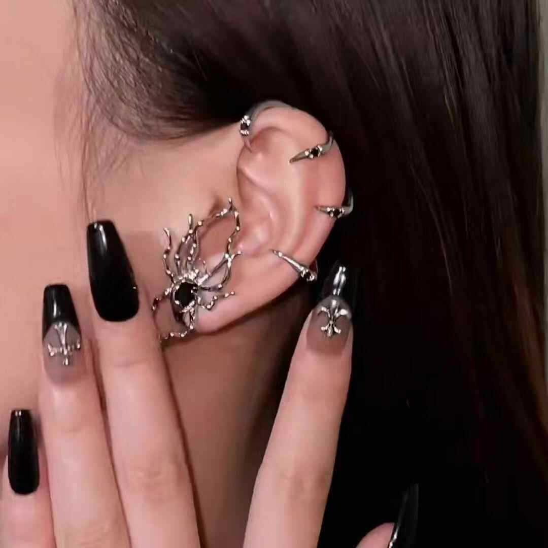 Women's Cool Spider Ear Bone Clip Dark Niche Punk Earrings