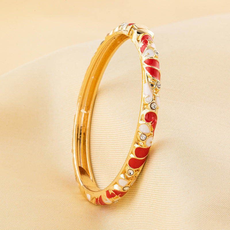 Cloisonne Light Luxury Palace Style Enamel Drop Oil Flower Series Bracelets
