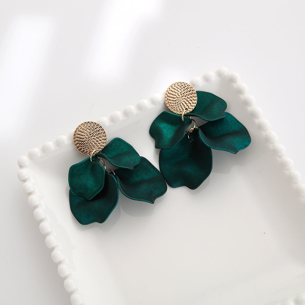 Women's Color Acrylic Pearl Tassel Spray Paint Eardrops Fashion Earrings