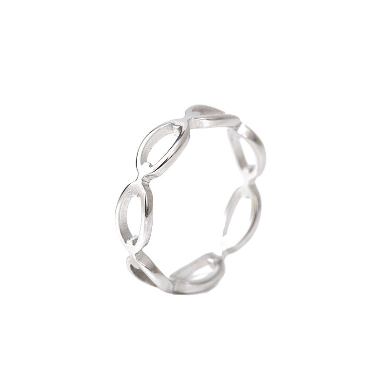 Round Chain Titanium Steel Female Index Finger Little Ring