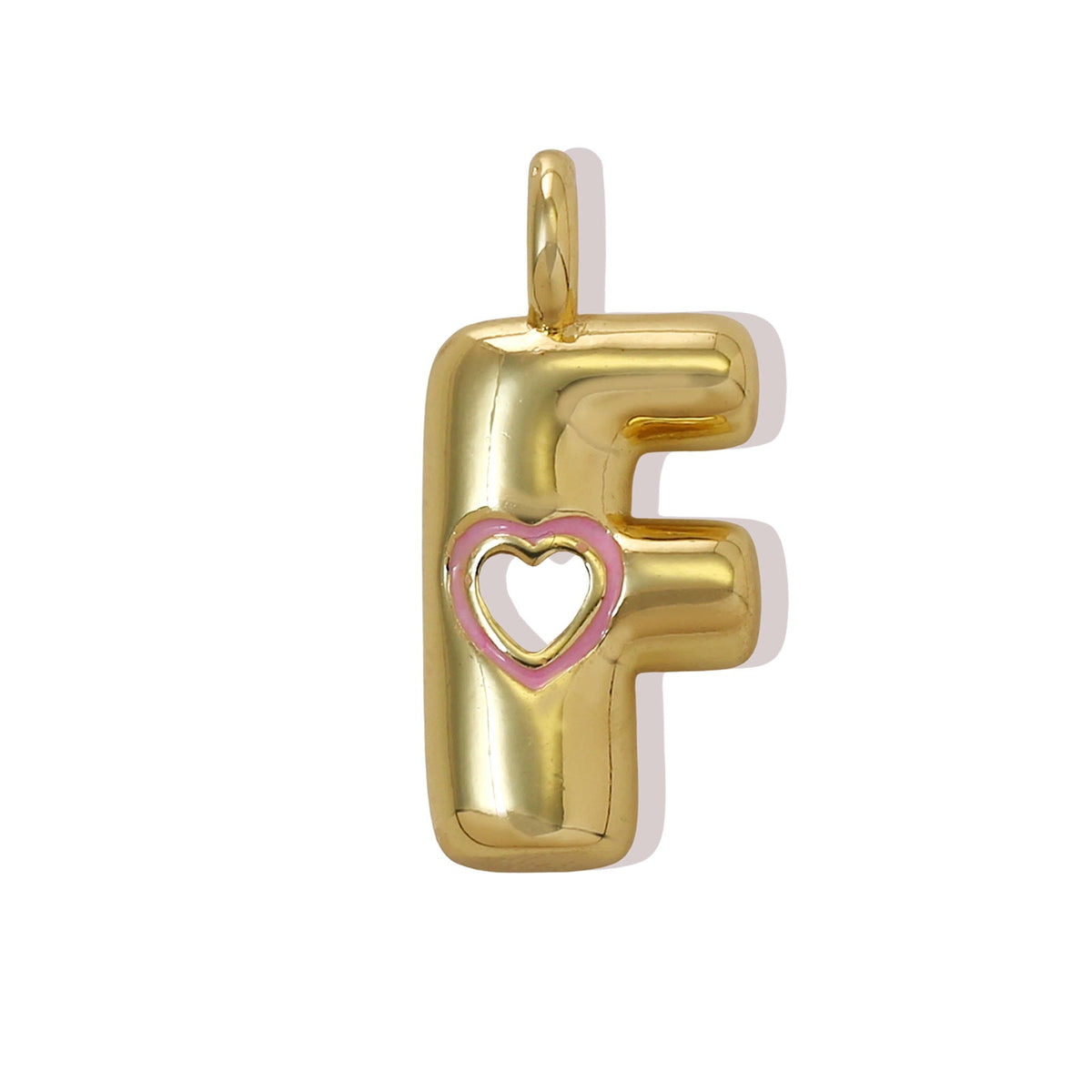 Xi English Letter Gold Simple Heart-shaped Pendant