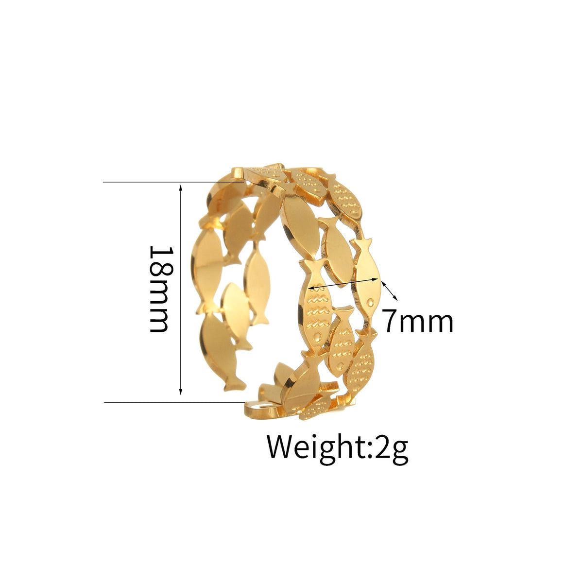 Women's Fashion Trend Stainless Steel Starfish Pearl Opening Exaggerated Design Rings