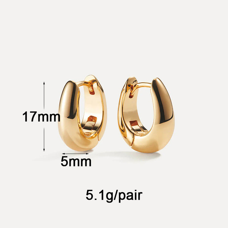 Women's Gold-plated Simple Versatile Zircon Ear Clip High-grade Light Luxury Earrings