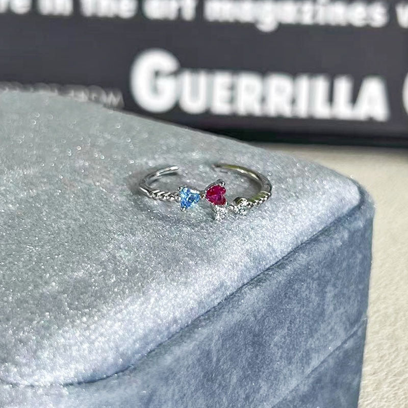 Shiny Diamond Female Cold Wind Simple Korean Style Niche Rings