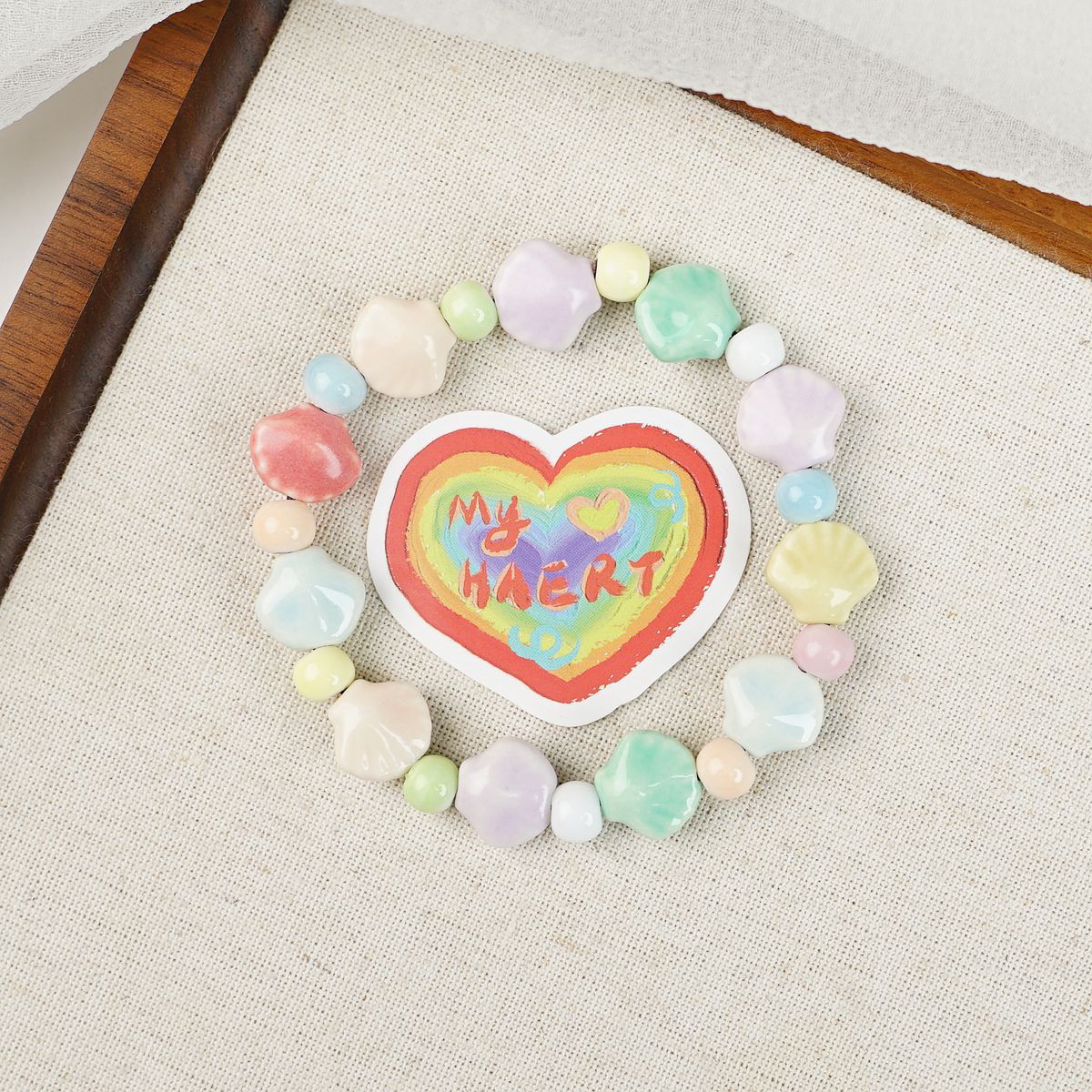 Ceramic Painted Pottery Beads Female Literary Bracelet