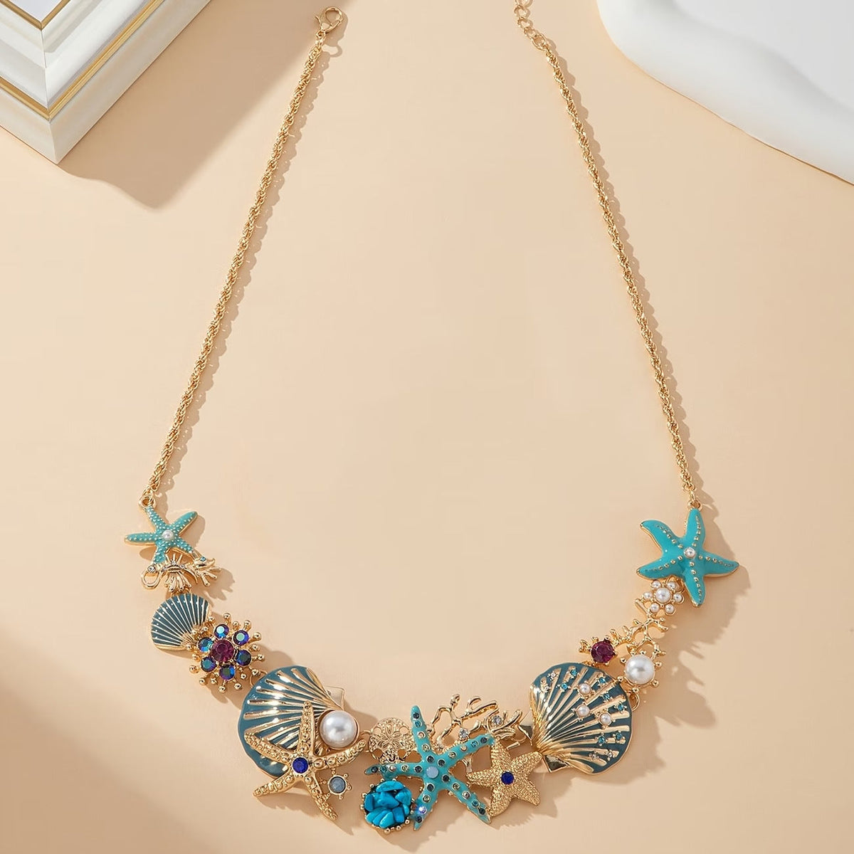 Vacation Style Shell Starfish Female Fresh Stylish Imitation Pearl Necklace