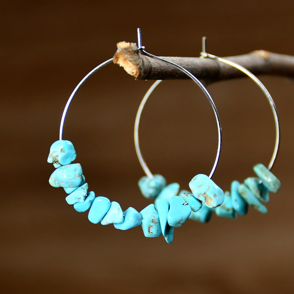 Vacation Style Color Irregular Gravel Female High Earrings