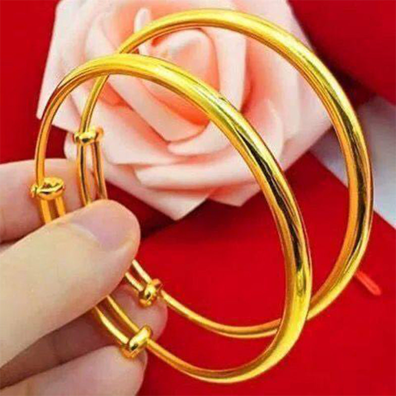 Women's Simple Push-pull Smooth Round High Gloss Light Luxury High-grade Bracelet