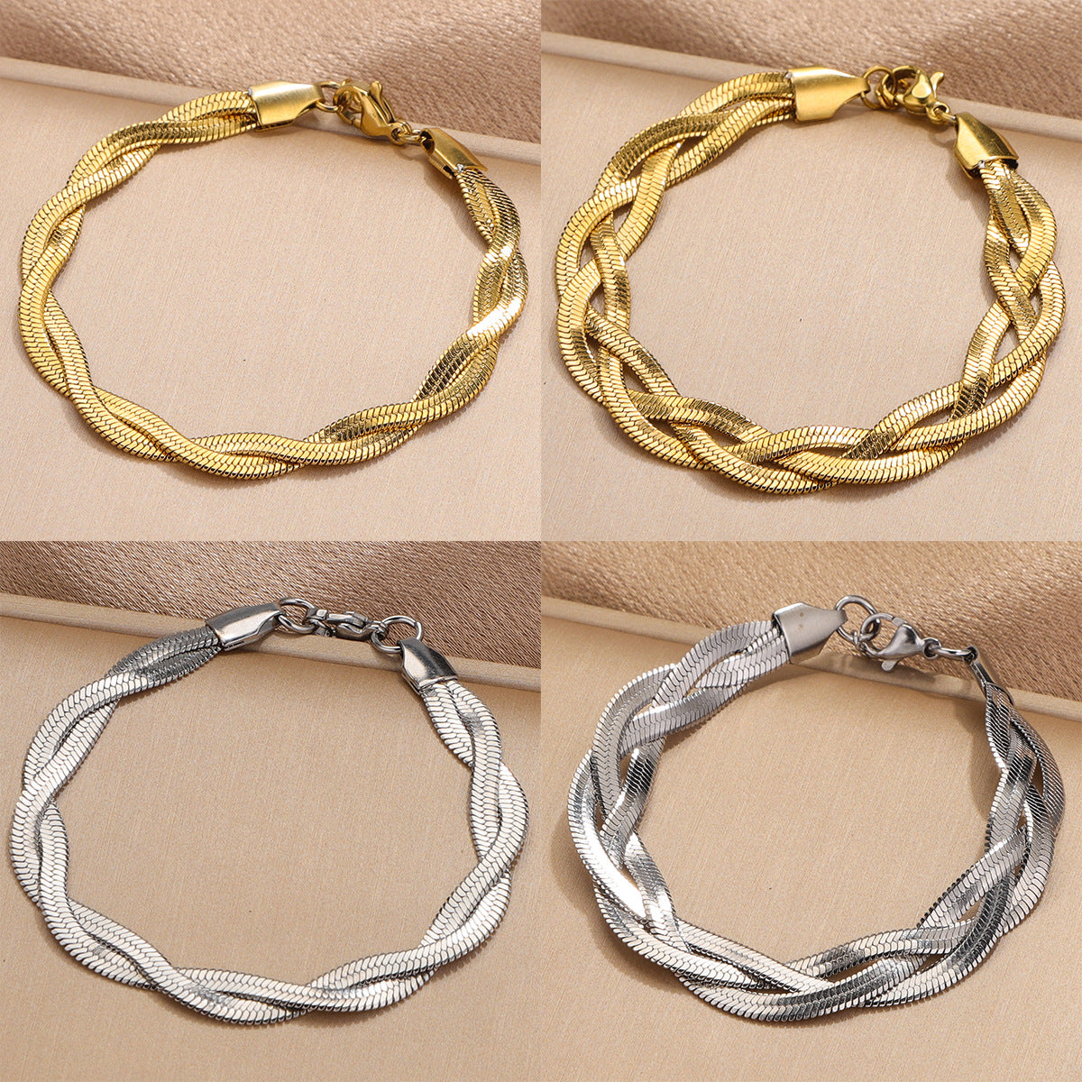 Personalized Woven Titanium Steel Twin Female Choker Necklace
