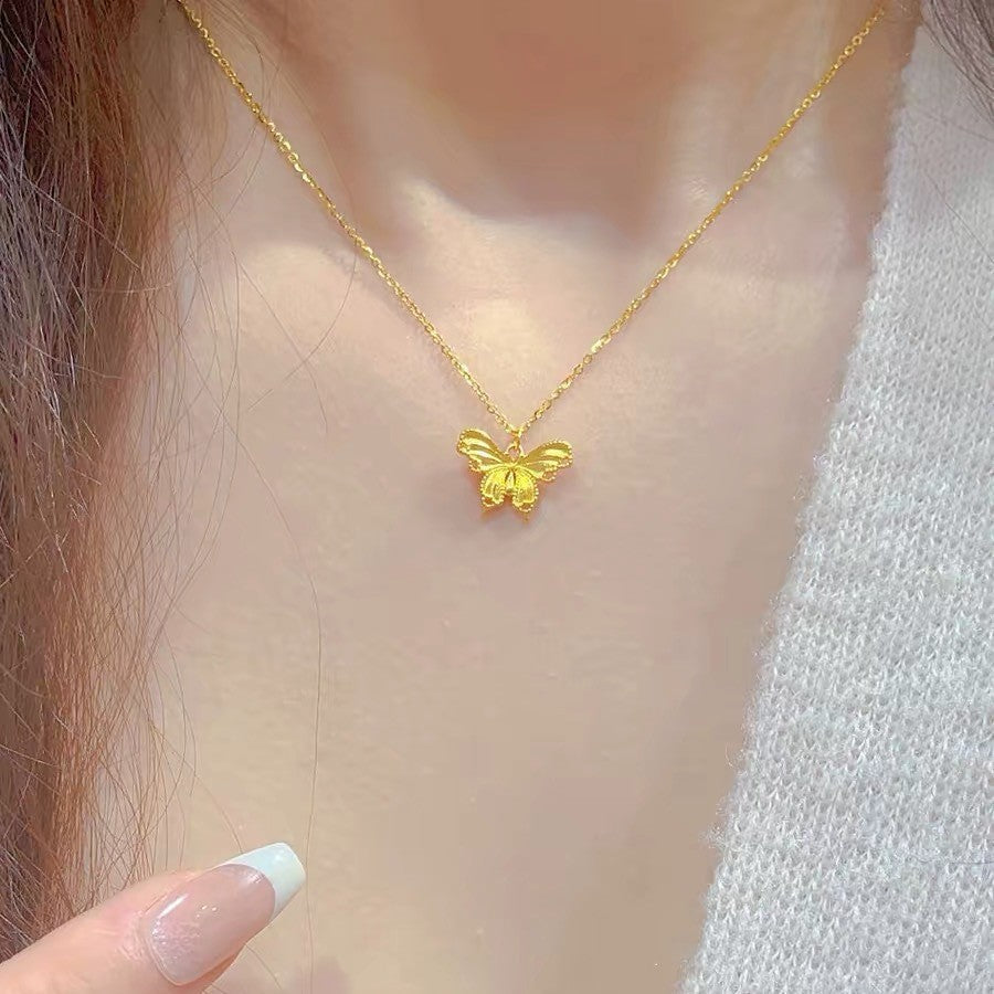 Women's Hollow Butterfly Light Luxury High-grade Super Flash Clavicle Necklaces