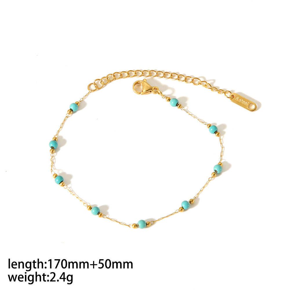 Irregular Natural Stone Gold Stainless Steel Necklaces