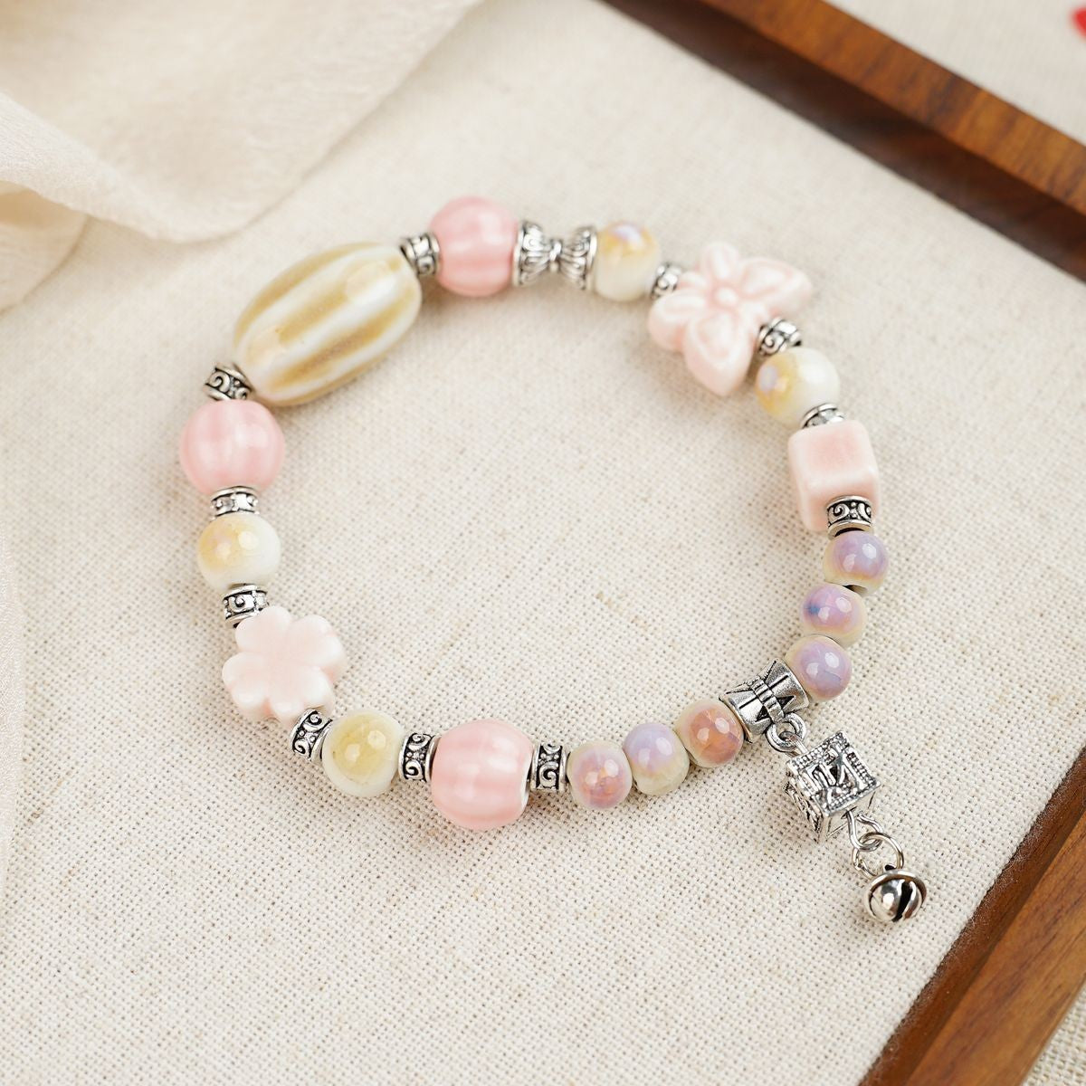Ceramic Painted Pottery Beads Female Literary Bracelet