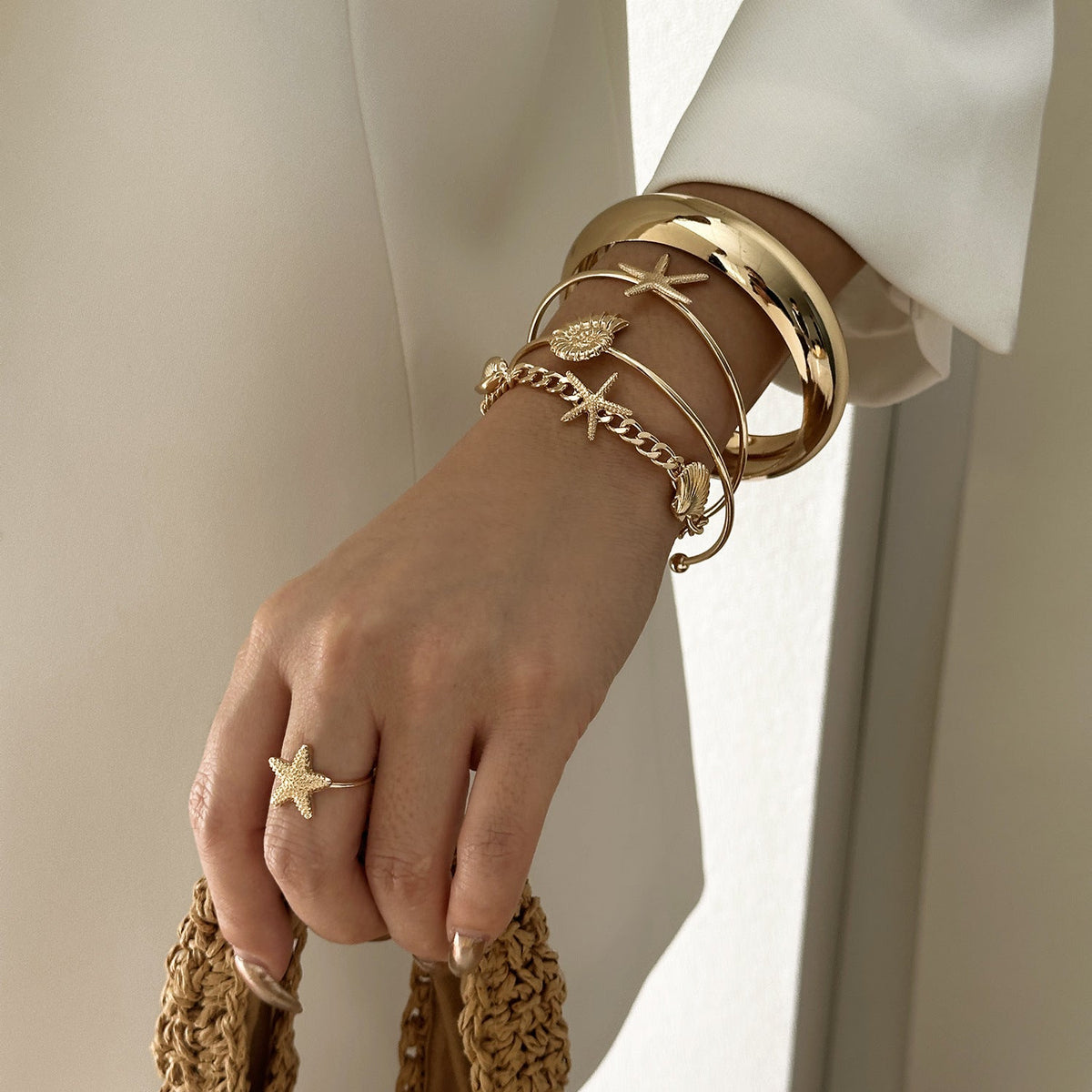 Alloy Hollow Geometry Ocean Series Personality Bracelets