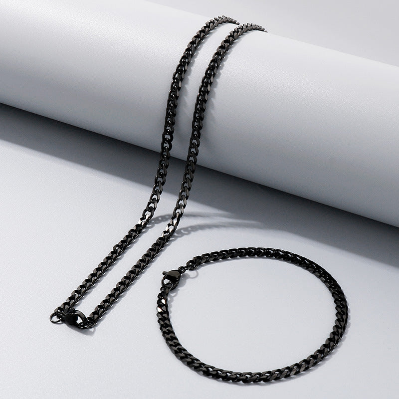 Men's Hip Hop Thick Chain Trendy Stainless Six-sided Necklaces