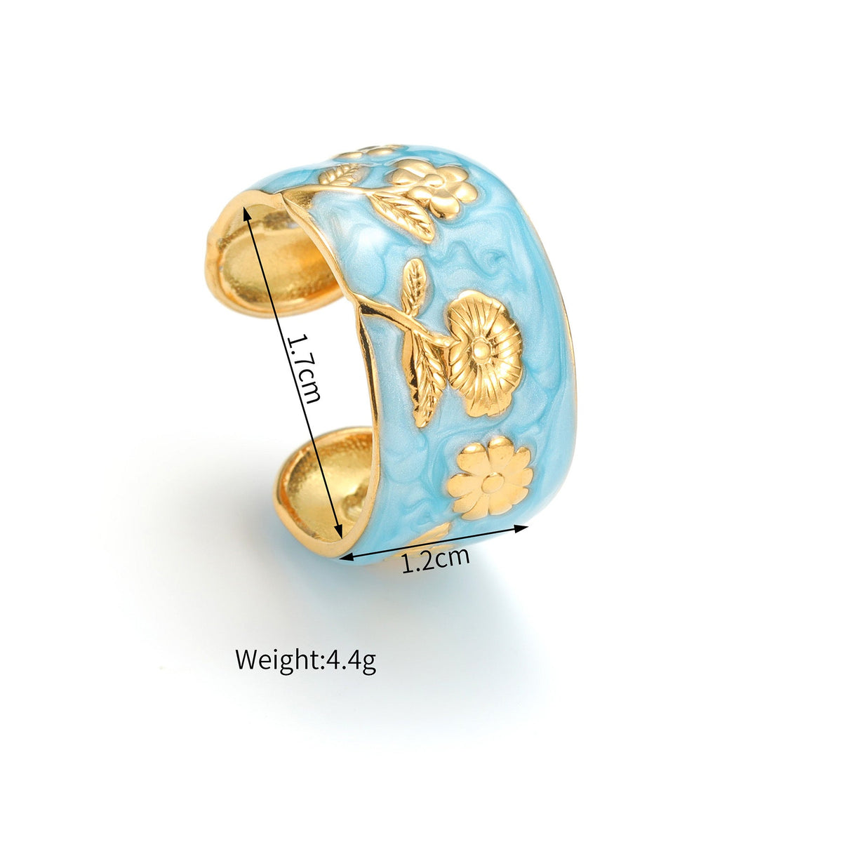 Fashion Stainless Steel Gold Drop Oil Rose Female Style Ring