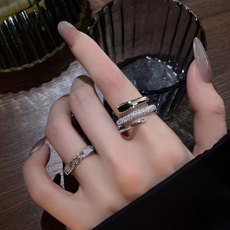 Luxury Minority Design Two-piece Open Female Rings