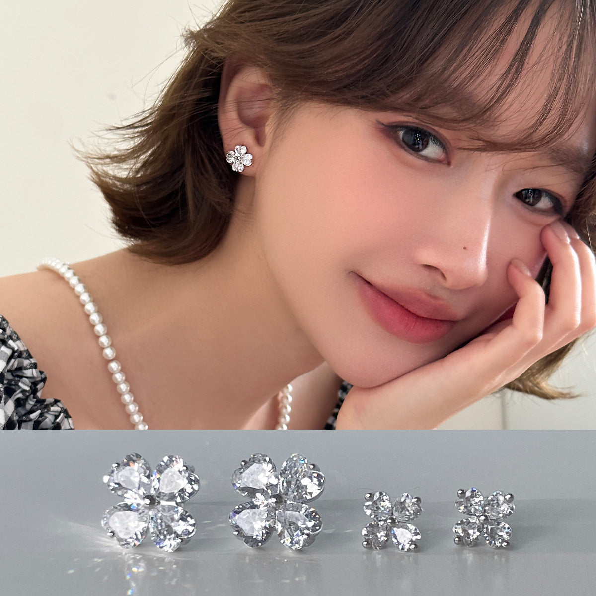 Women's Beautiful Super Flash Zircon Light Luxury High-grade Earrings