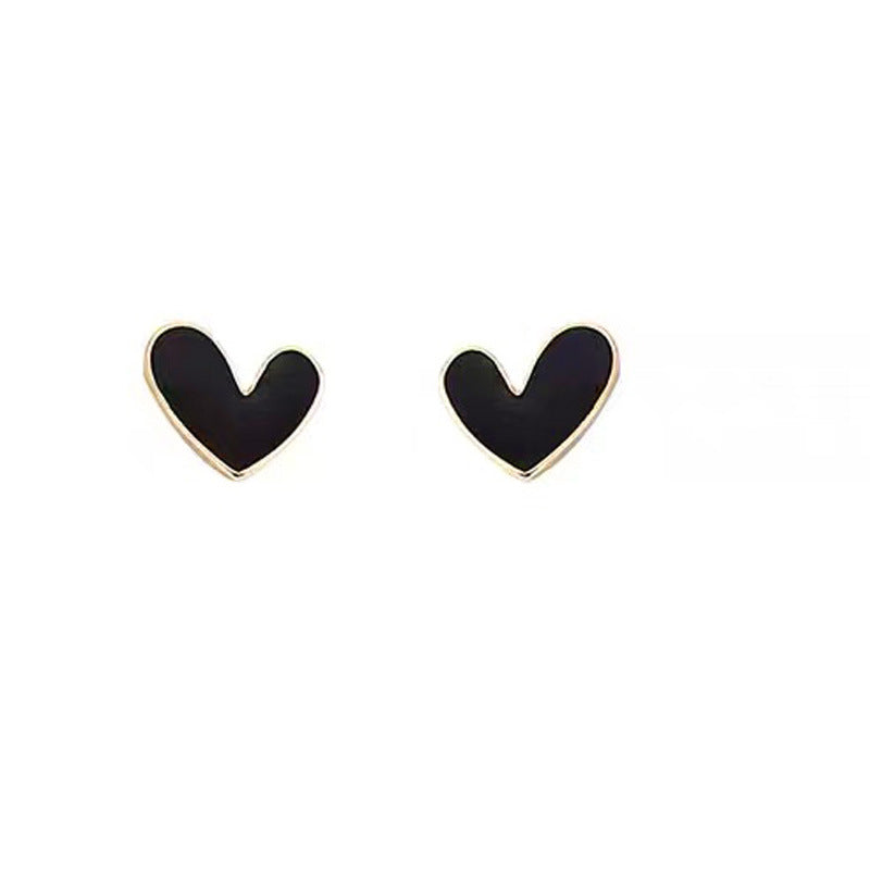 Women's Fashion Love Heart Light Luxury Sweet Everyday Joker Pearl White Earrings