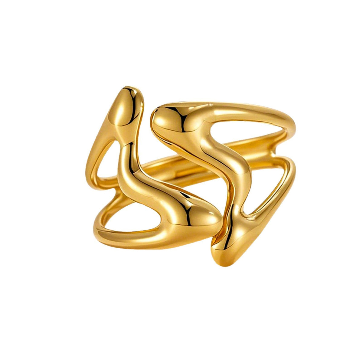 Stainless Steel Simple Style Geometric Open Niche Hip Hop Rings