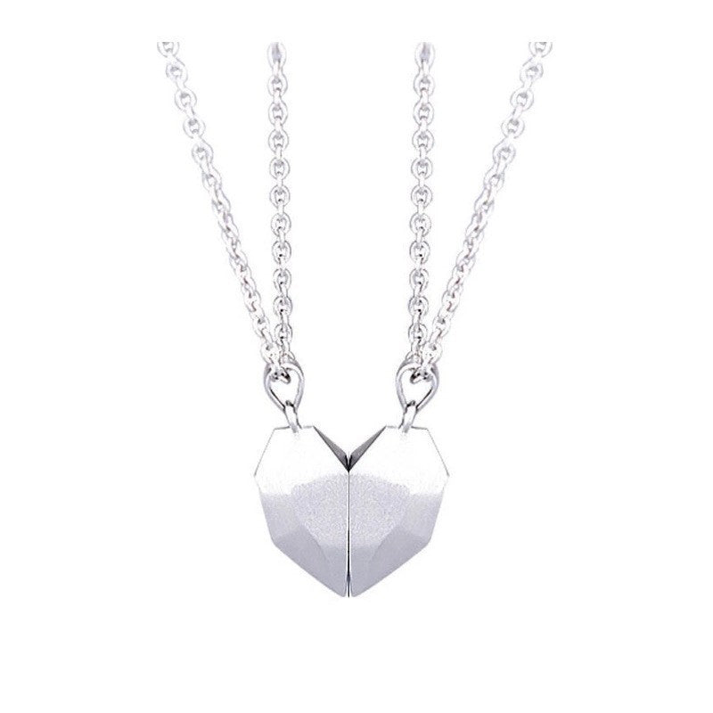 Pair Of Black White Heart-shaped Suction Magnetic Pendants