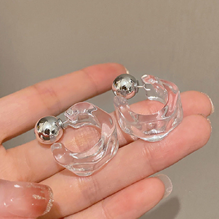 Acrylic Ear Multiple Ways To Wear Shaped Geometric Transparent Stud Earrings