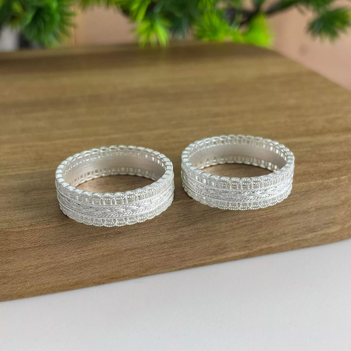 Pure Sier Girly Round Female Coin Couple Ring