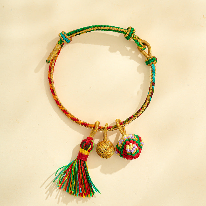 Dragon Boat Festival Colorful Rope Carrying Strap Handmade Braided Adult Bracelet