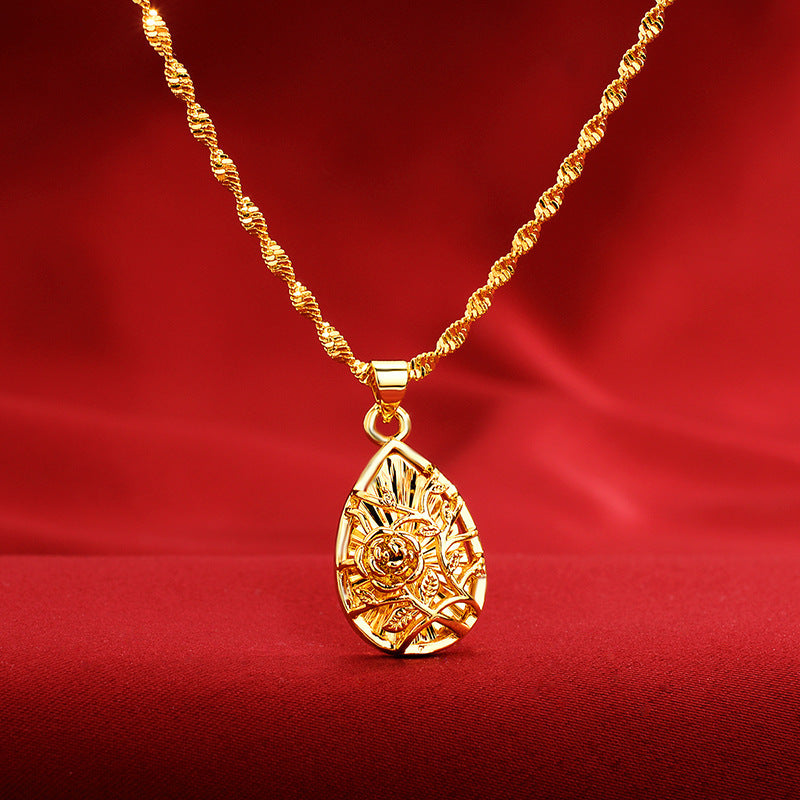 Women's Style Gold Shop Alluvial Love Abacus Lucky Bag Necklaces