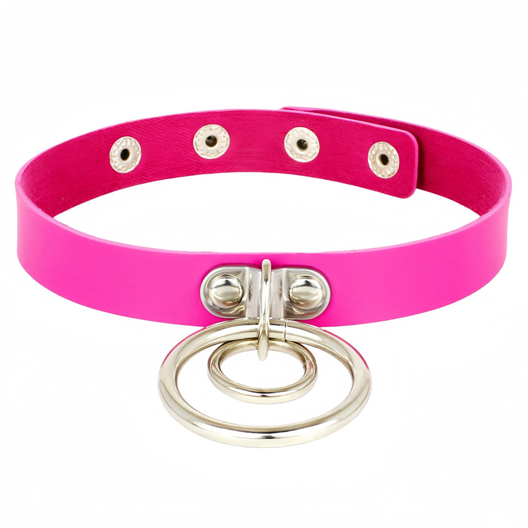Leather Fashion Punk Rock Nightclub Hip Hop Double Female Neck Bracelets