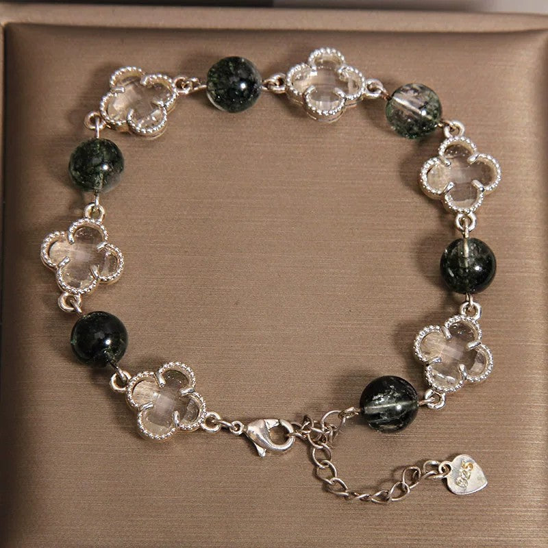 Agate Female Light Luxury Minority Exquisite Four-leaf Clover Bracelet