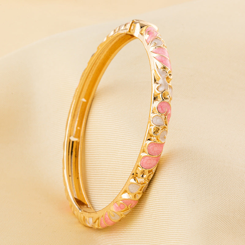 Cloisonne Light Luxury Palace Style Enamel Drop Oil Flower Series Bracelets
