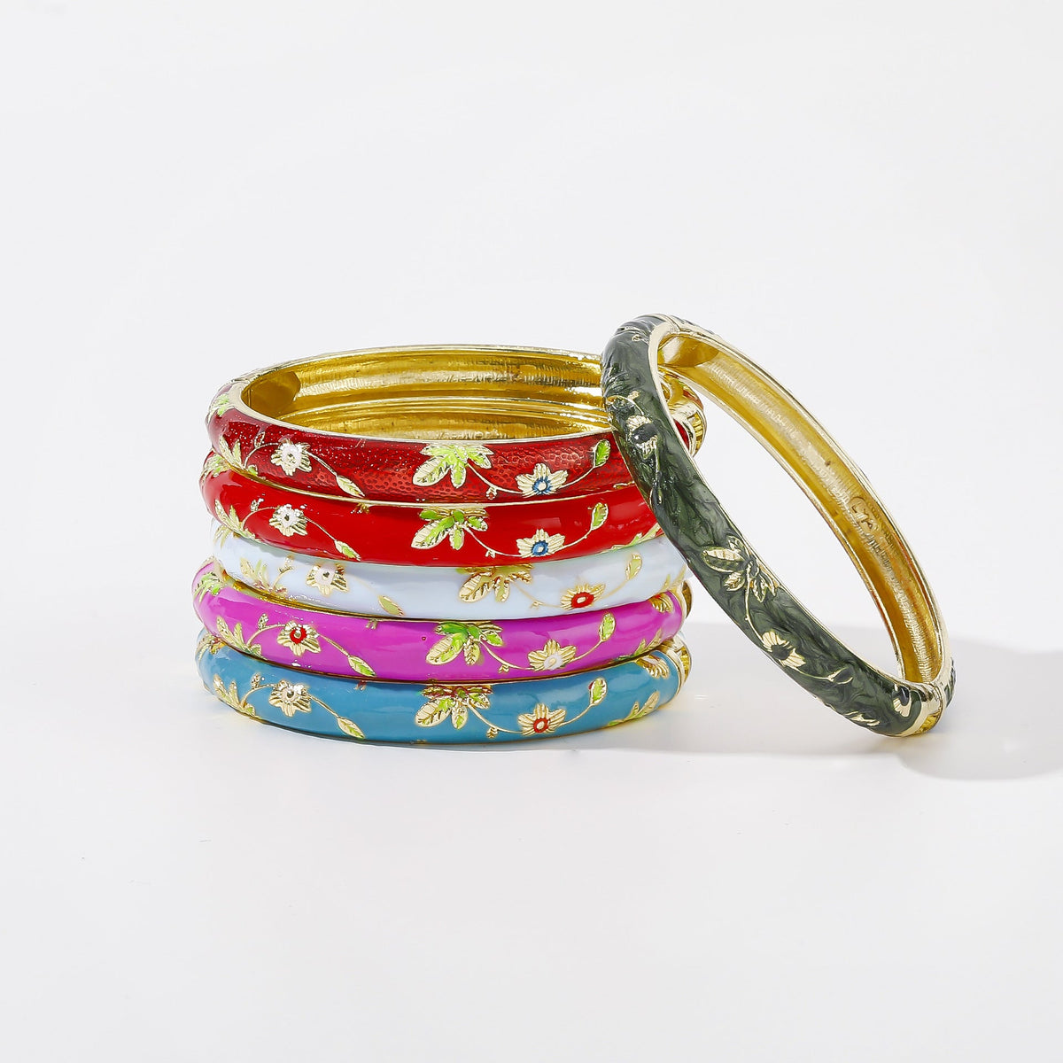 Old Zinc Alloy Imperial Palace Tourist Souvenir Enamel Bracelets