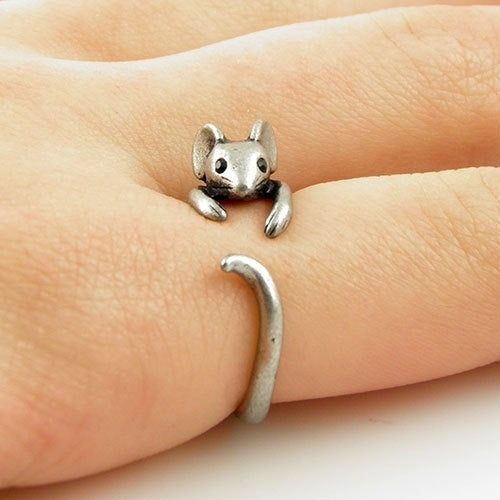 Women's & Men's Elephant Open Cartoon Mouse Animal Shape Rings
