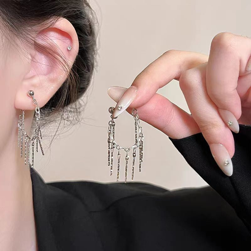 Women's Round High-grade Light Luxury Minority Design Tassel Earrings