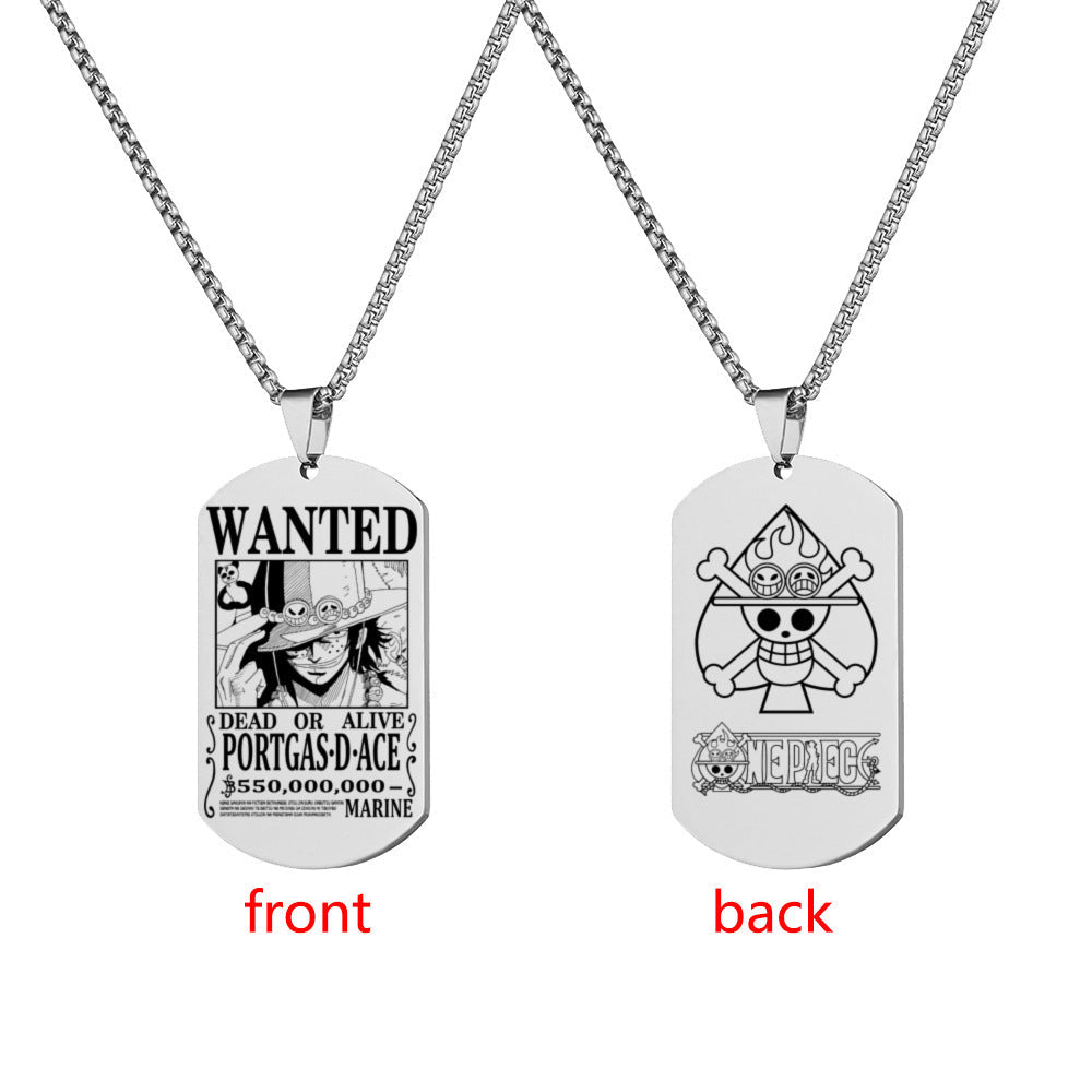 Wanted Order Dog Tag Lettering Sea King Necklaces