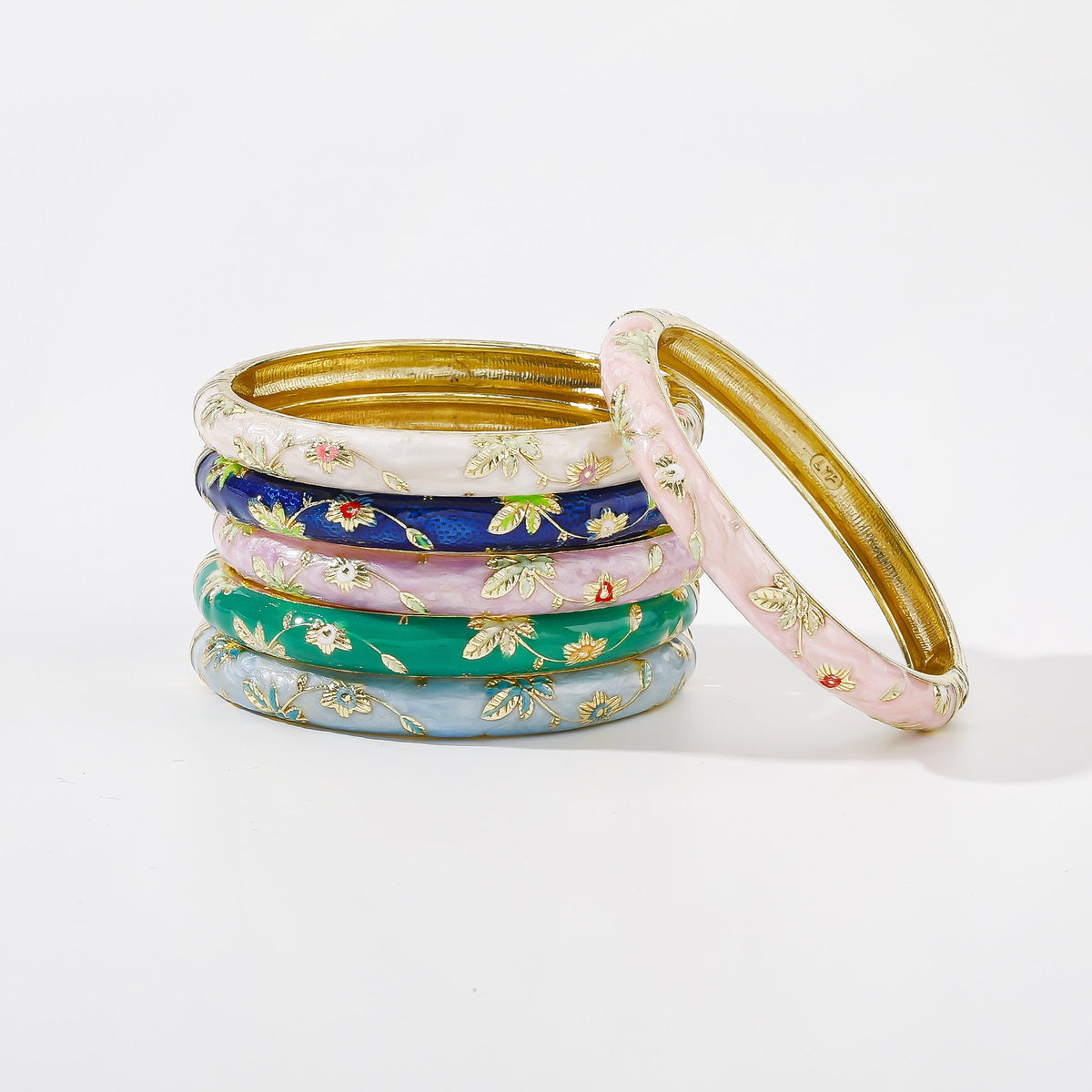 Old Zinc Alloy Imperial Palace Tourist Souvenir Enamel Bracelets