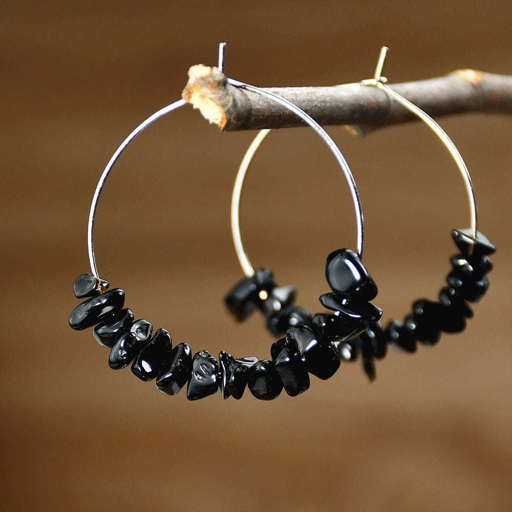 Vacation Style Color Irregular Gravel Female High Earrings