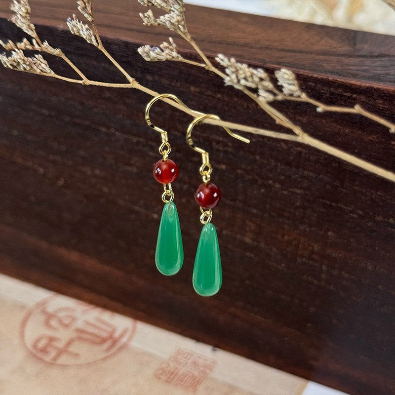 High Sense Small Chinese Ethnic Water Earrings