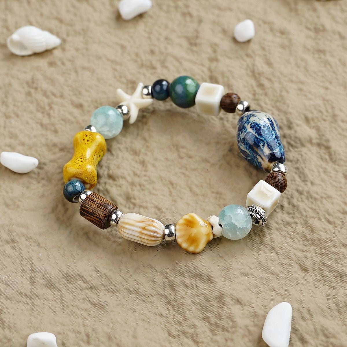 Ceramic Painted Pottery Beads Female Literary Bracelet