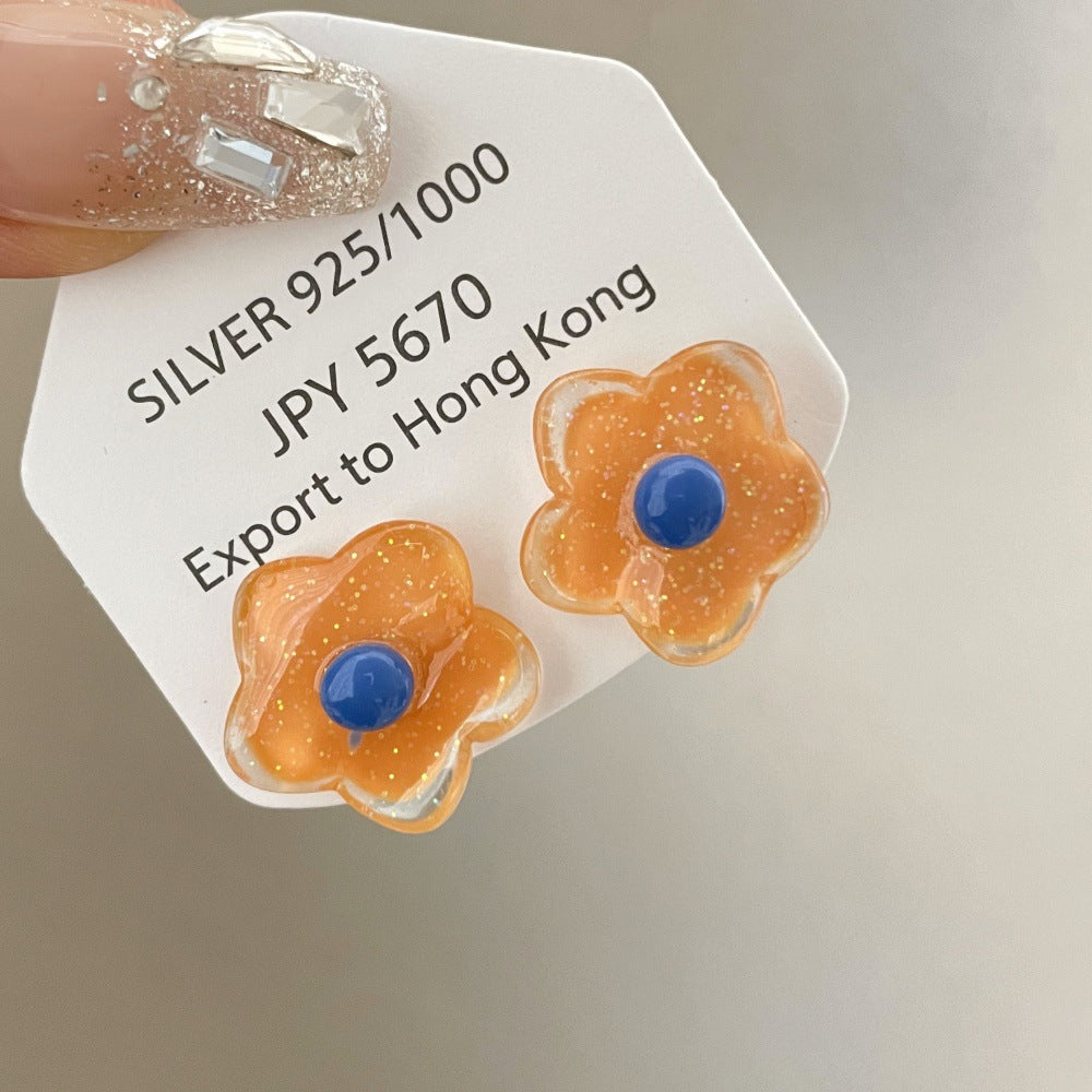 Women's Summer Iti Colorful Flower Ear Clip Sweet Earrings