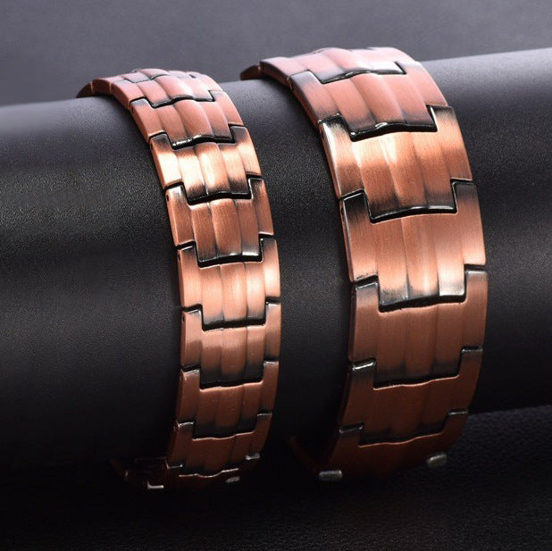 Men's Copper Magnet Simple Square Thickened Energy Magnetic Bracelet