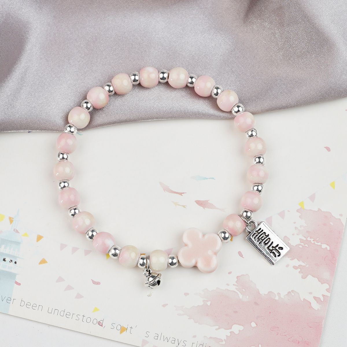 Ceramic Painted Pottery Beads Female Literary Bracelet