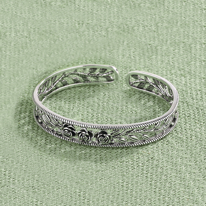 Personalized Mori Design Sier Plated Hollow Bracelets