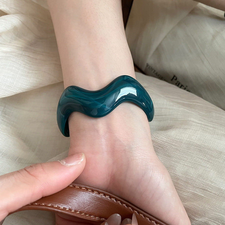 Acrylic Irregular Retro Unique Design Niche Simple Bracelet