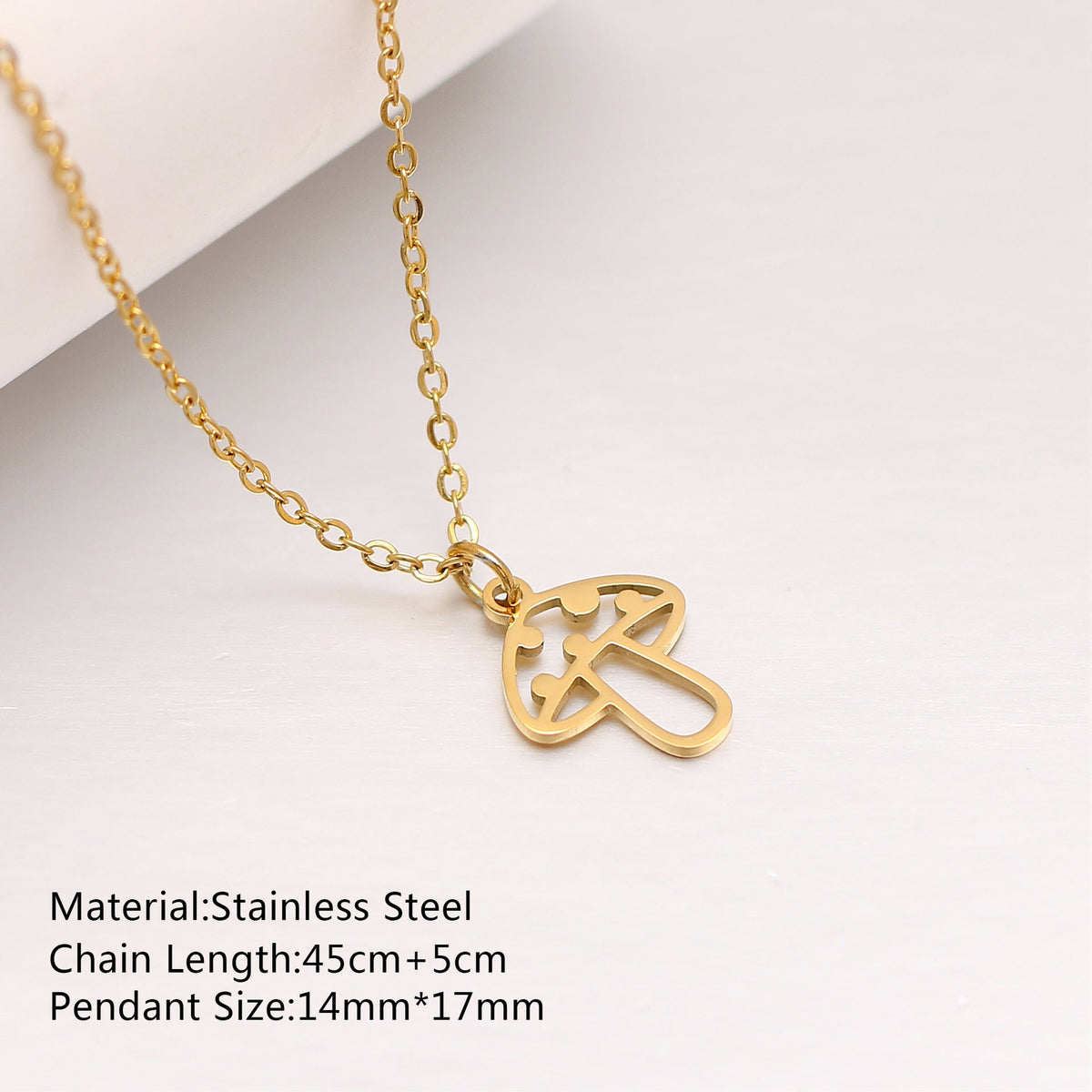 Women's Steel Simple Butterfly Clover Lucky Lotus Mushroom Clavicle Chain Color Necklace