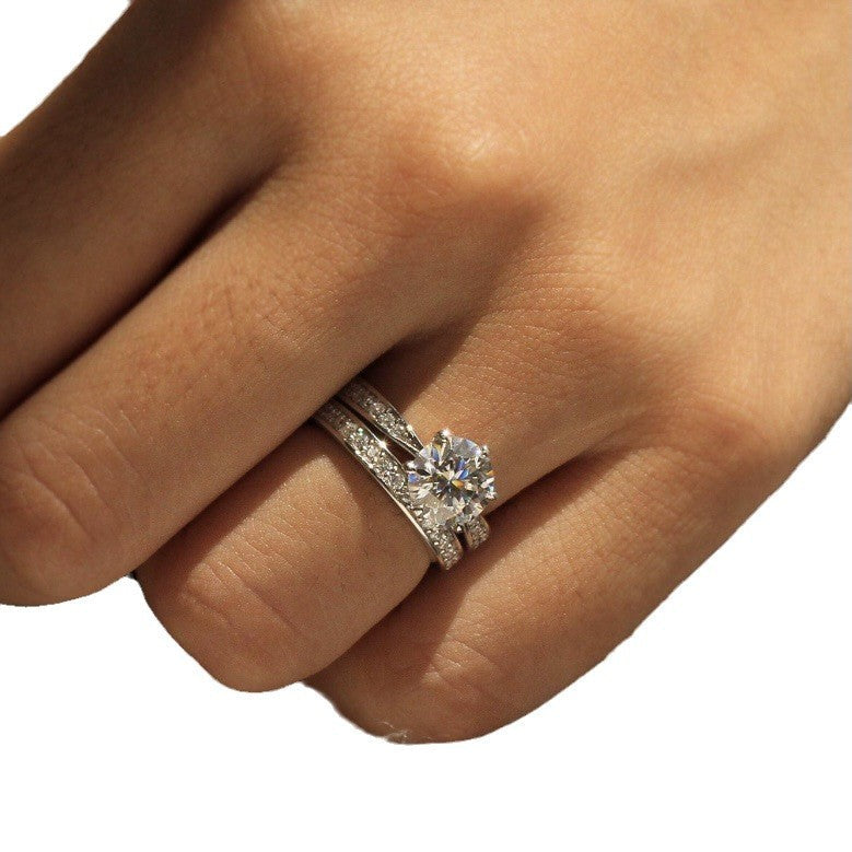 Women's Fashion Foreigners Wedding Accessories Zircon Couple Rings